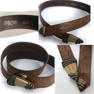 MZ Accessories  Leather Skinny Belt Size M Western Triangular Stone Buckle